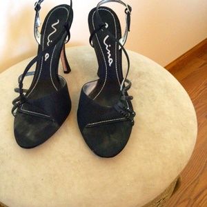 Nina black scrappy heels